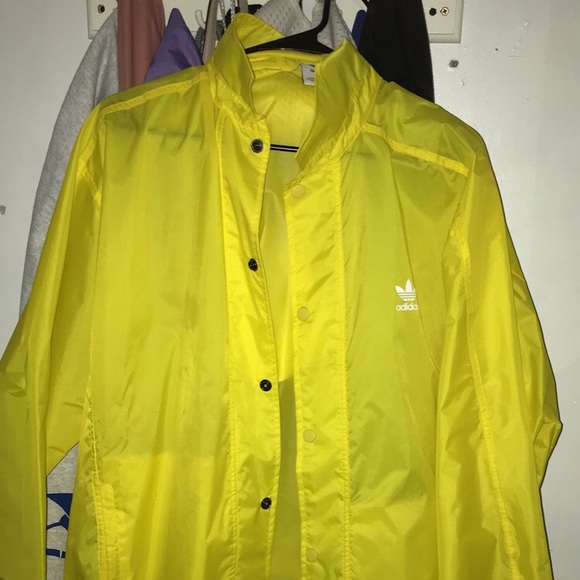 adidas yellow rain jacket